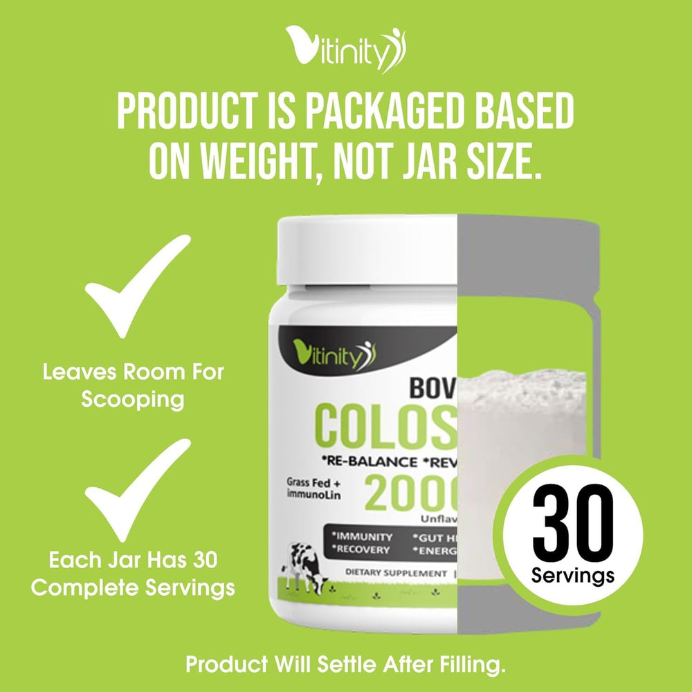Ingredients of grass-fed bovine colostrum powder