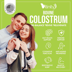 Ingredients and nutrition information for VITINITY colostrum capsules