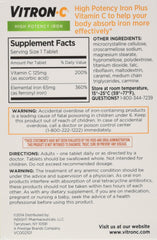 VITRON-C Iron plus Vitamin C tablets bottle close-up