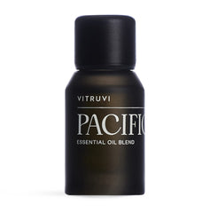 Bottle of Vitruvi Pacific Balance essential oil blend, 0.5 fl oz