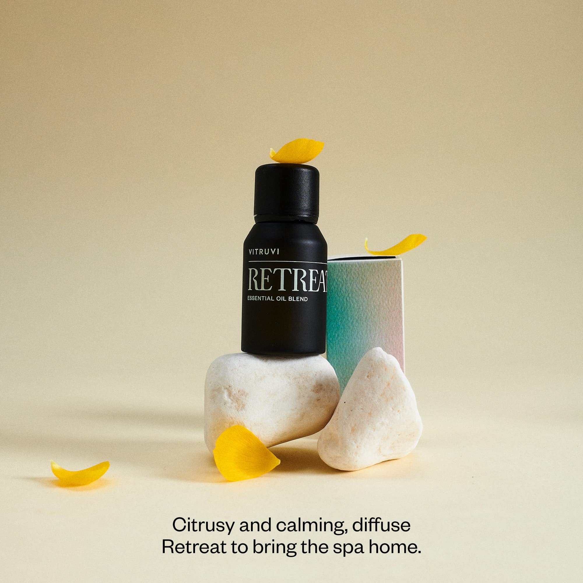 Vitruvi Retreat Restorative Oil Blend packaging box
