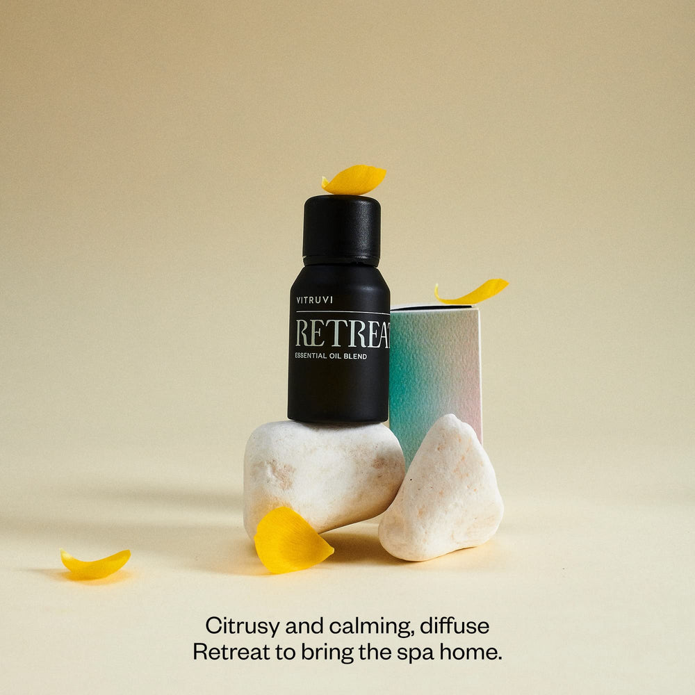 Vitruvi Retreat Restorative Oil Blend packaging box