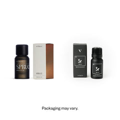 Matte black dropper bottle with UV protection for Spruce oil