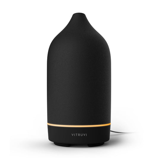 Vitruvi Stone Diffuser Black 90ml front view