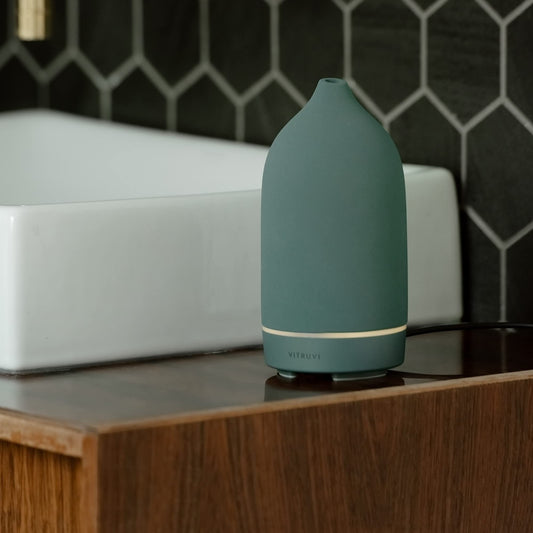 Close-up of matte ceramic diffuser cover