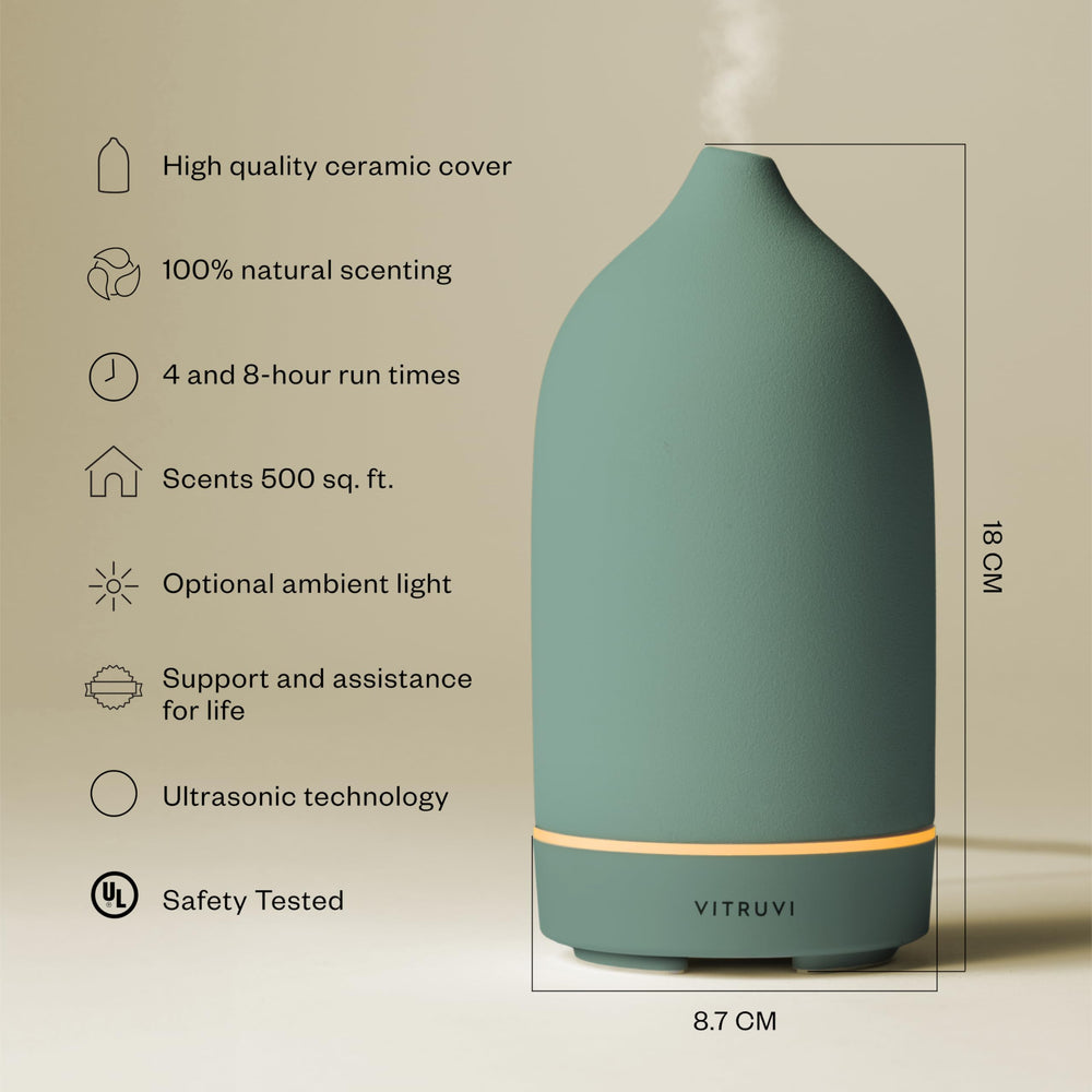 Ultrasonic diffuser displaying 4-hour and 8-hour run modes