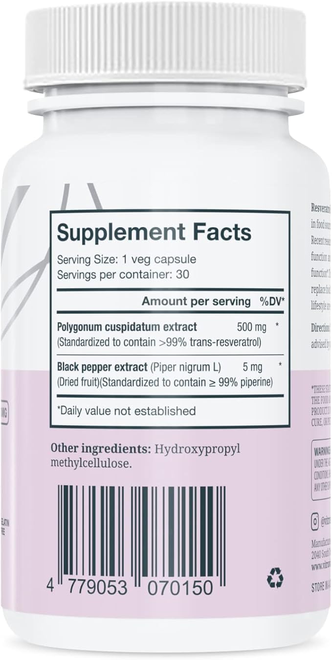 Bottle label detail showing Spermidine 2x10mg and Apigenin 2x50mg