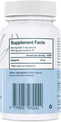 Supplement facts panel on VITRUVIN Longevity Plus packaging