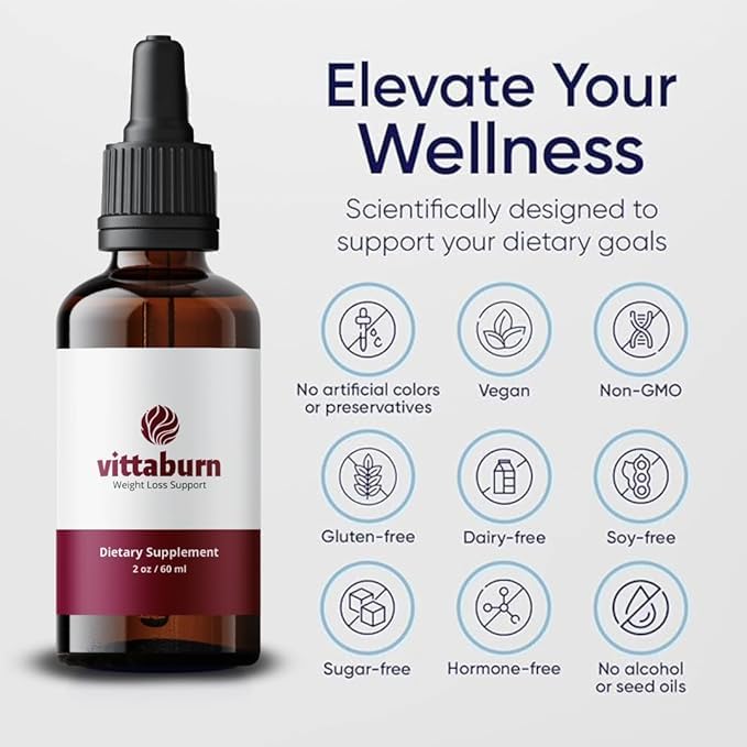 Vittaburn liquid drops applied under tongue