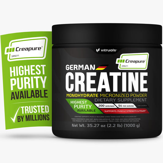 VITRUALS Creapure Creatine Monohydrate powder 1000g front view