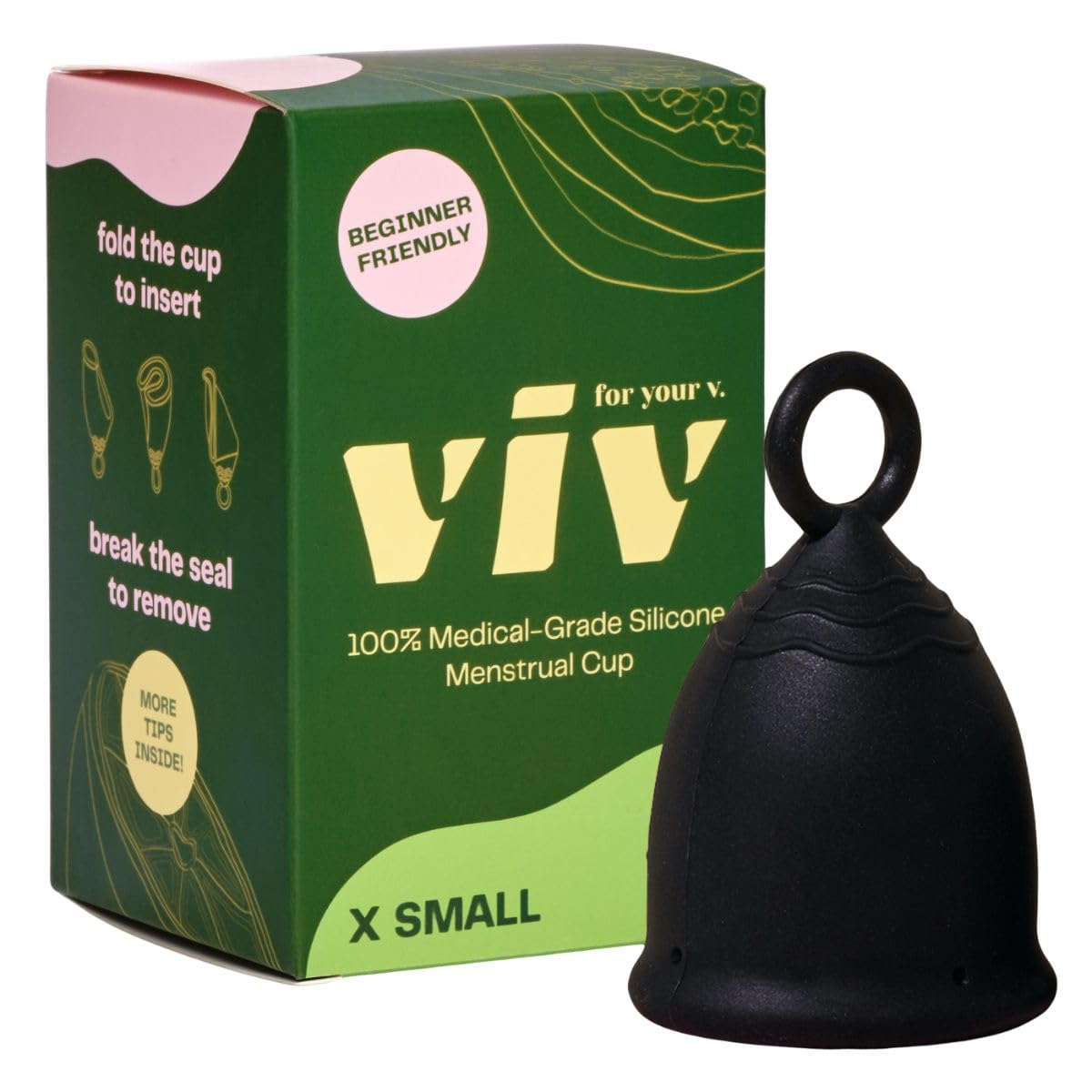 Viv for Your V extra small cup pack closeup - compact design for discreet daily use.