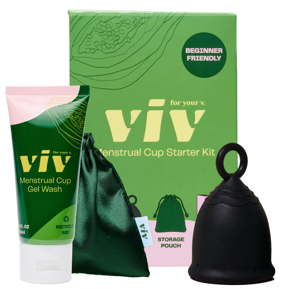 Viv For Your V premium soft cup unboxing shows complete starter kit for easy setup