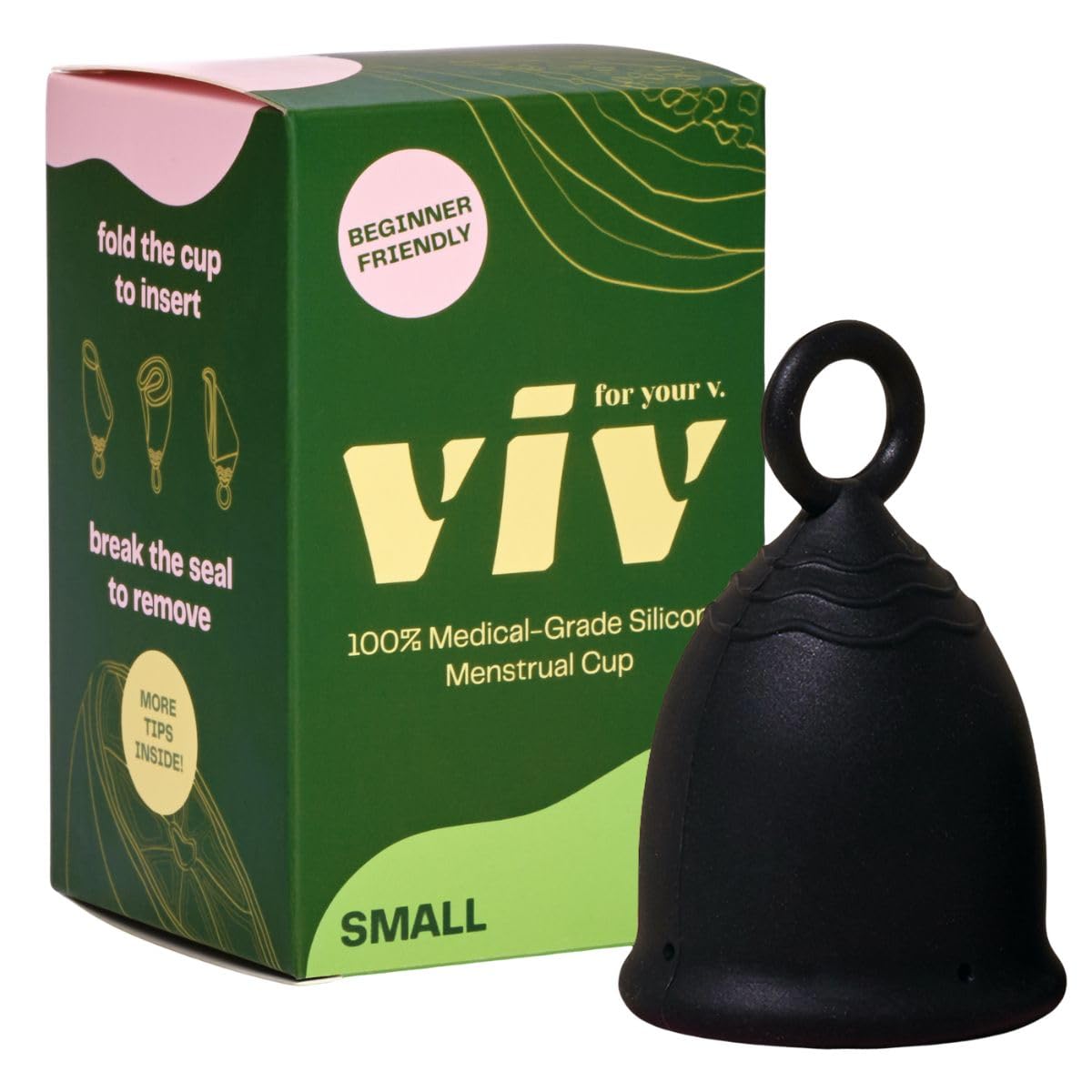 VIV FOR YOUR V small cup folded for easy insertion and comfortable use.
