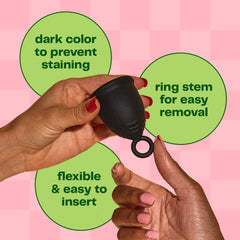 VIV FOR YOUR V small cup ring-stem design enables simple removal.