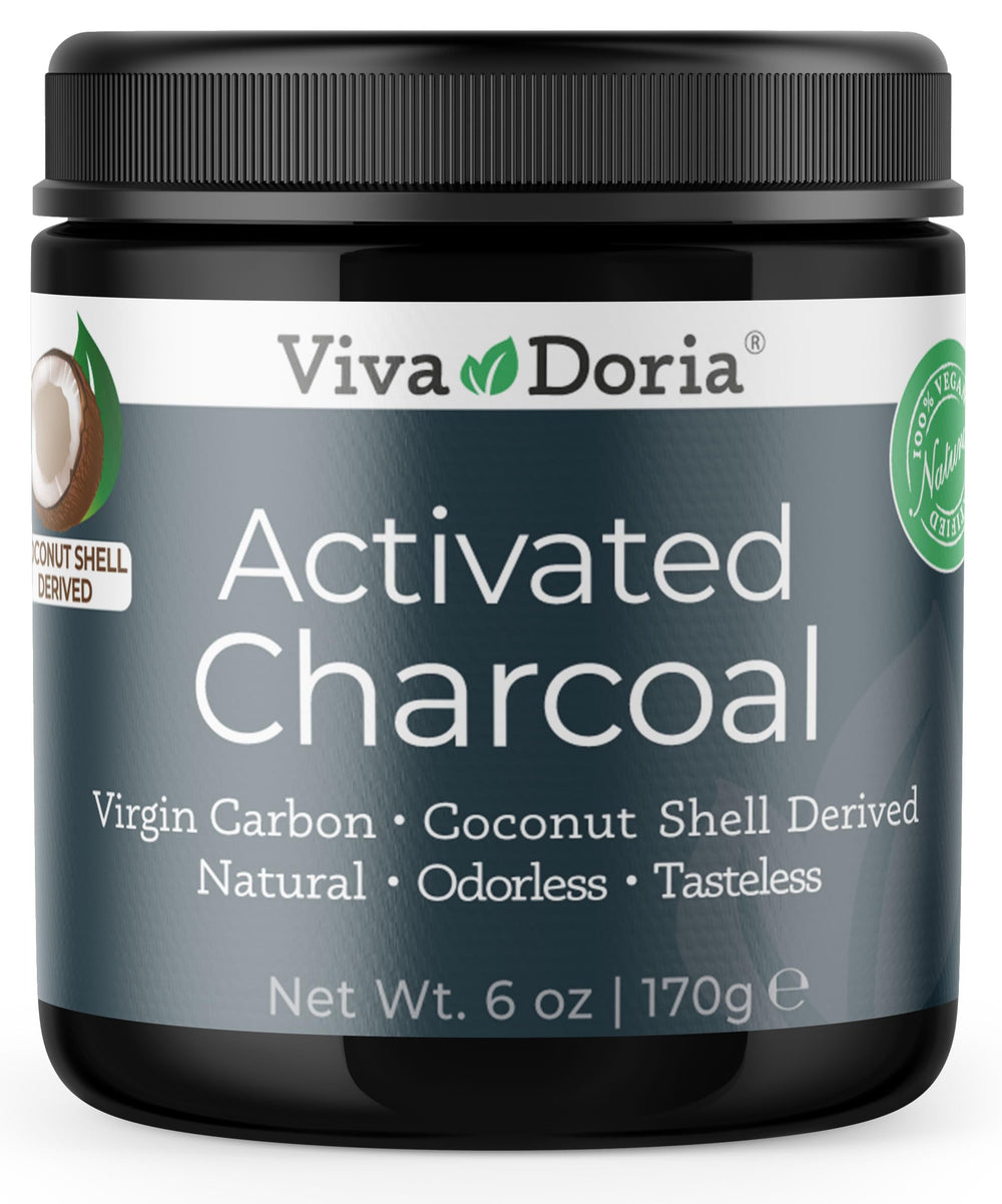 Viva Doria Virgin Activated Charcoal Powder, 6 oz, coconut shell derived