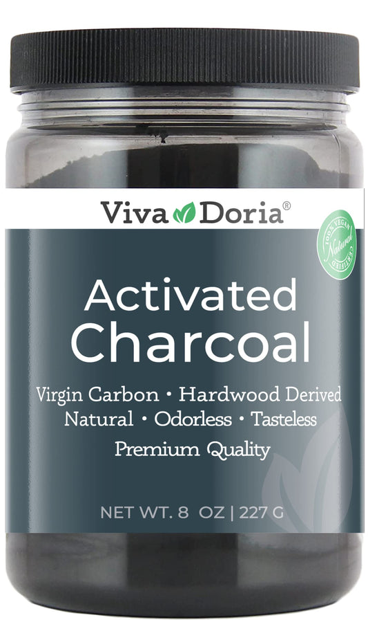 Viva Doria Virgin Activated Charcoal Powder 8 oz – front view
