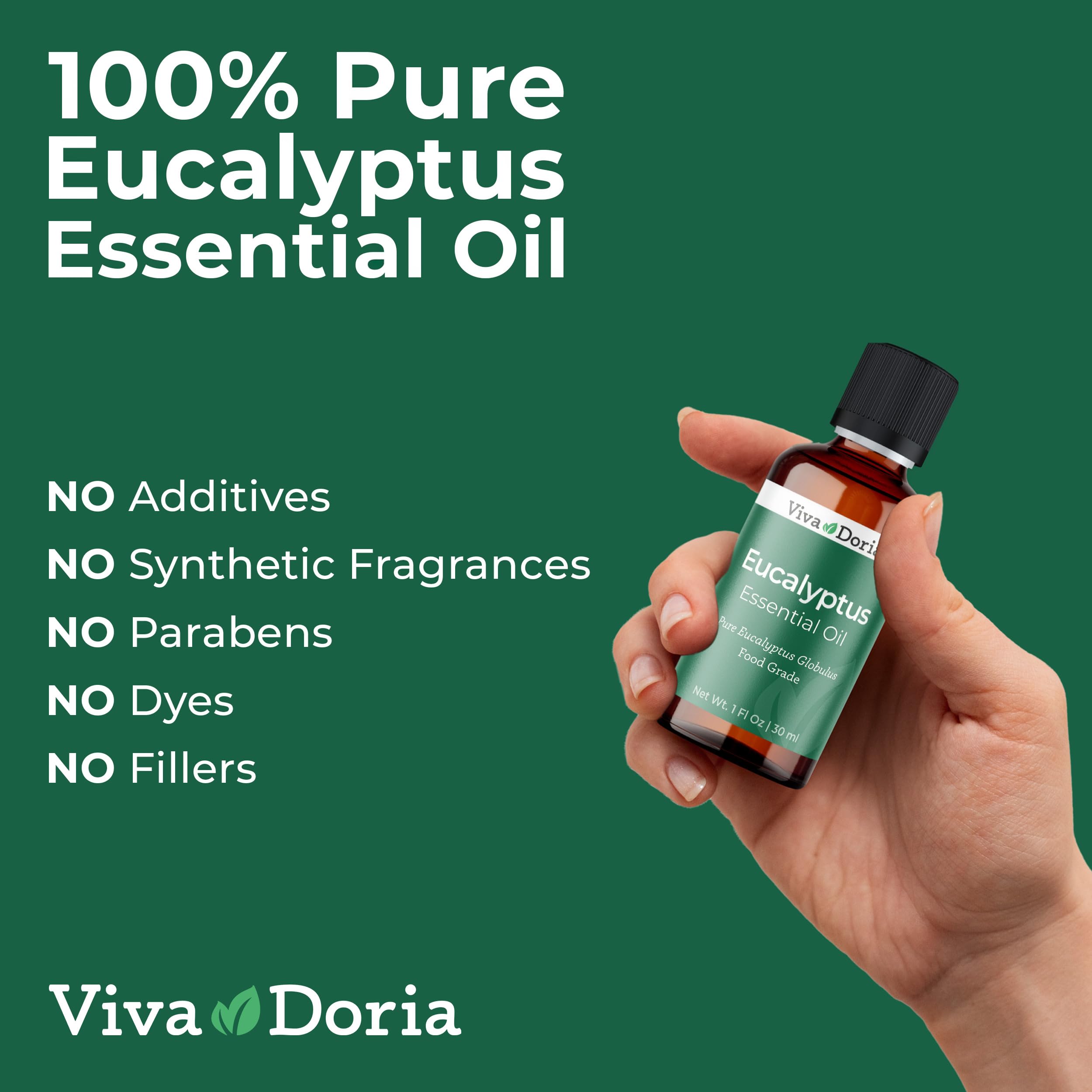 Label on Viva Doria eucalyptus oil bottle
