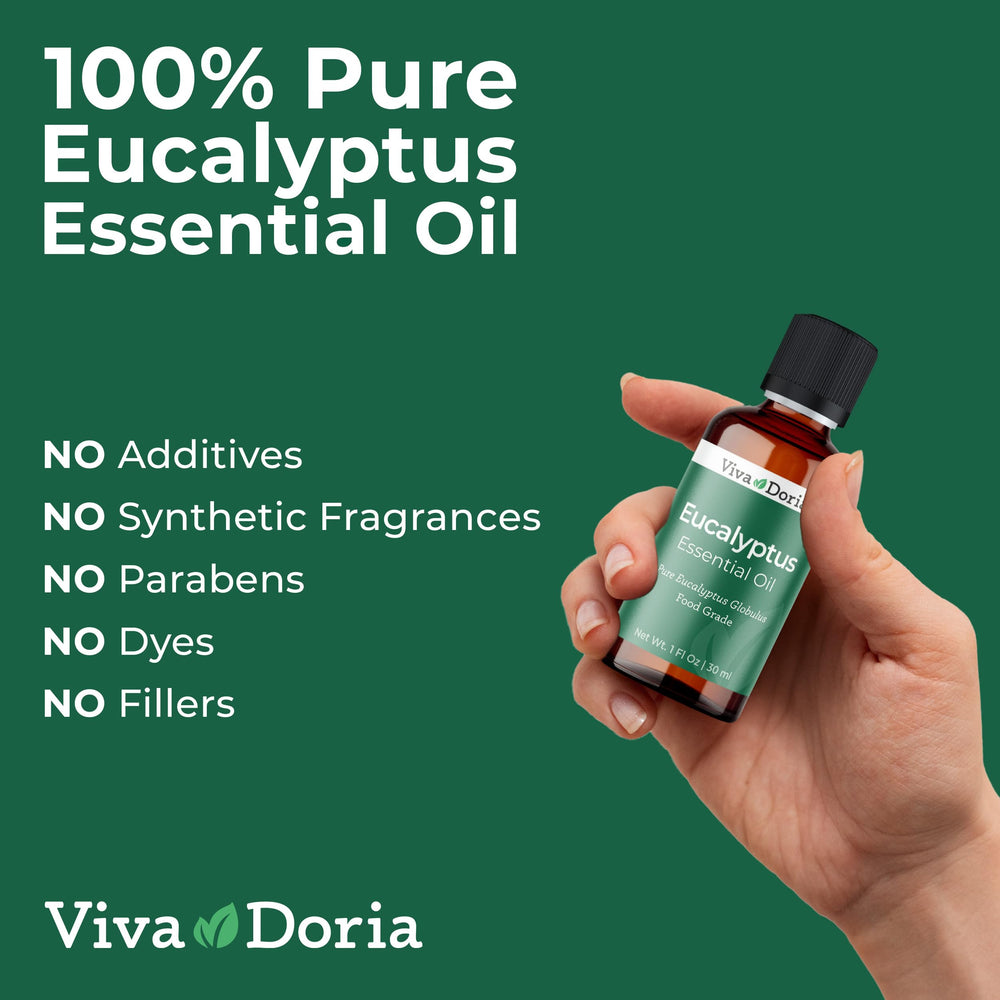 Label on Viva Doria eucalyptus oil bottle