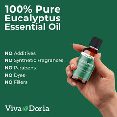 Label on Viva Doria eucalyptus oil bottle