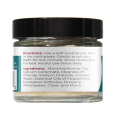 Close-up view of Viva Doria Peppermint Toothpaste in a 3 oz glass jar