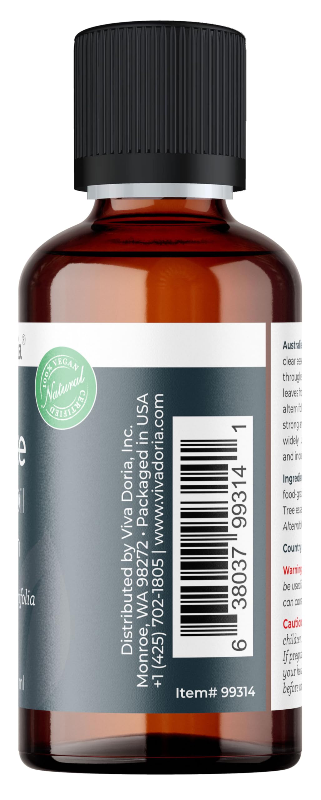 Tea tree oil product shown with natural background