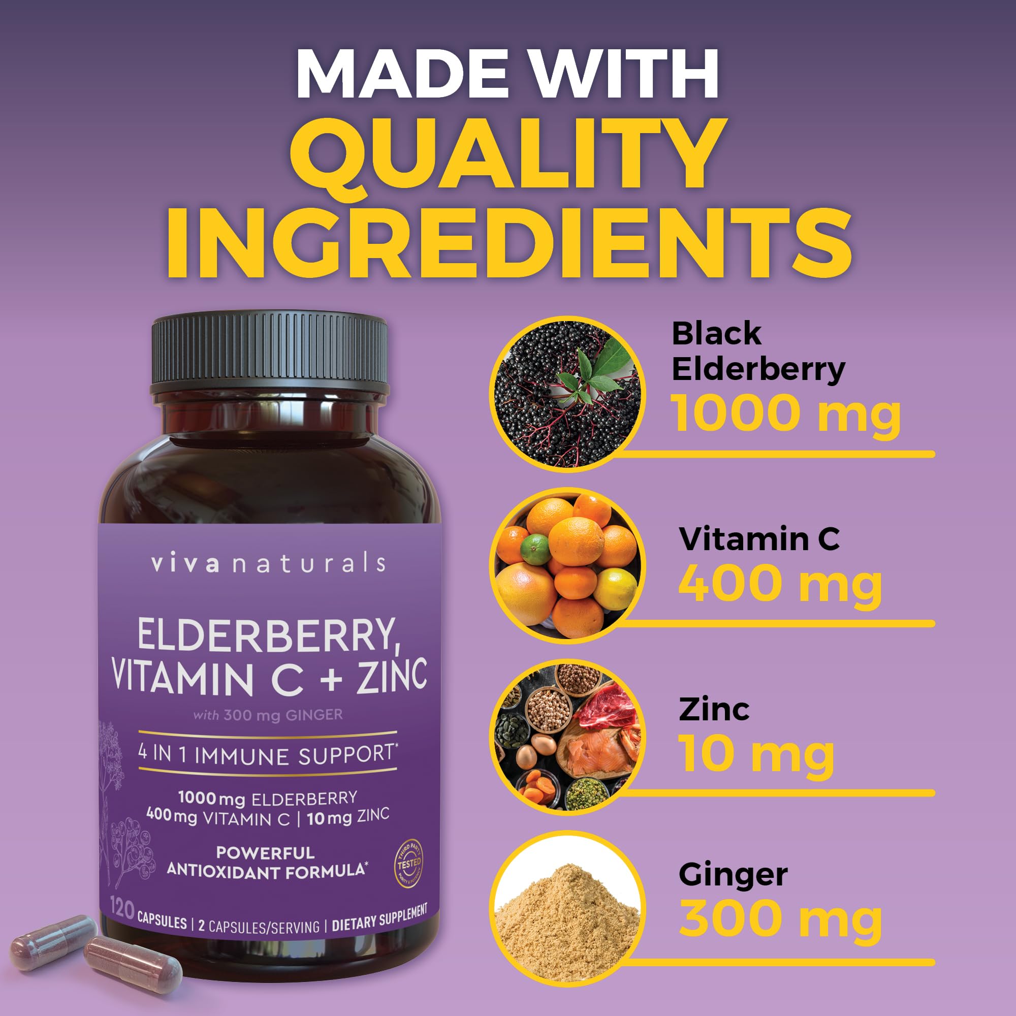 Daily serving of two capsules for adults