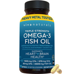 Viva Naturals Omega-3 Triple Strength bottle front view