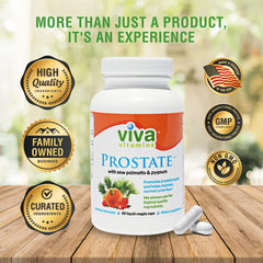 Viva Vitamins Prostate Health bottle on white surface