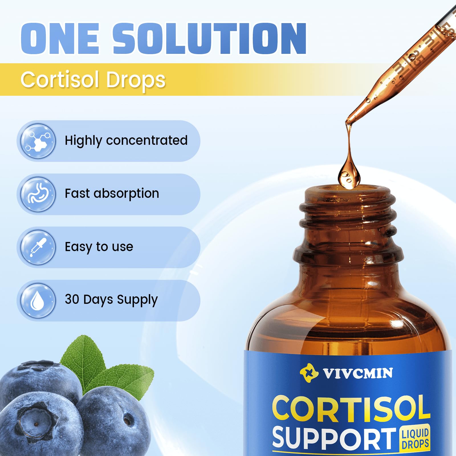 Lifestyle scene with Vivcmin cortisol supplement on a desk