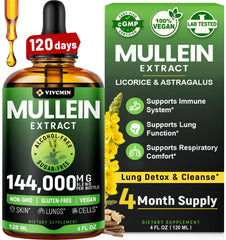 Front view of VIVCMIN Mullein Drops bottle with label