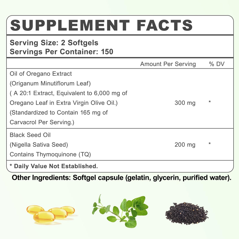 Packaging indicating 150-day supply of 300 softgels