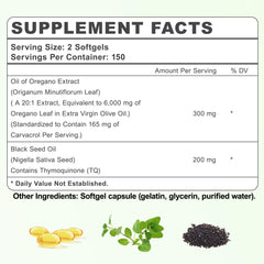 Packaging indicating 150-day supply of 300 softgels