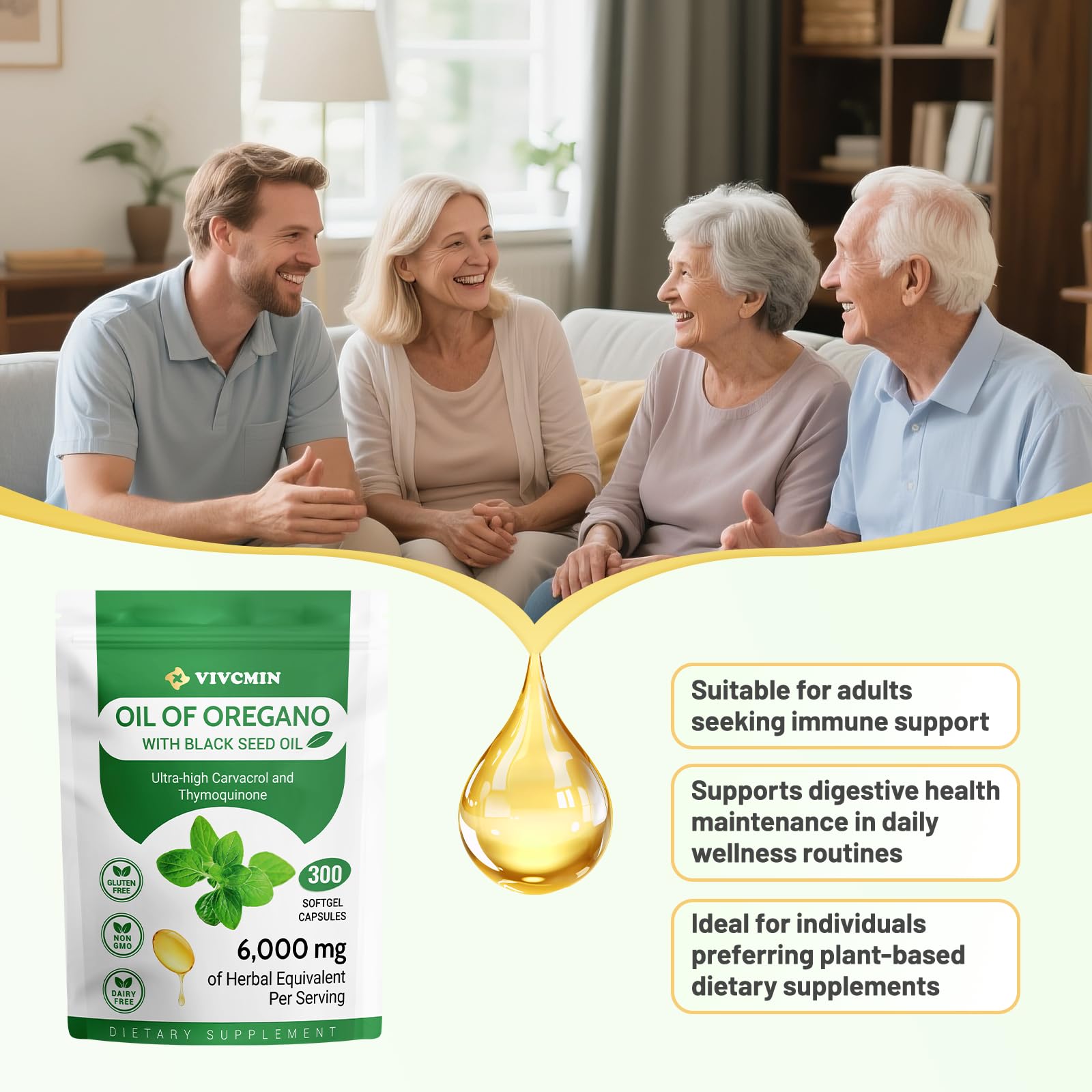 Bottle and cap close-up with softgel capsules