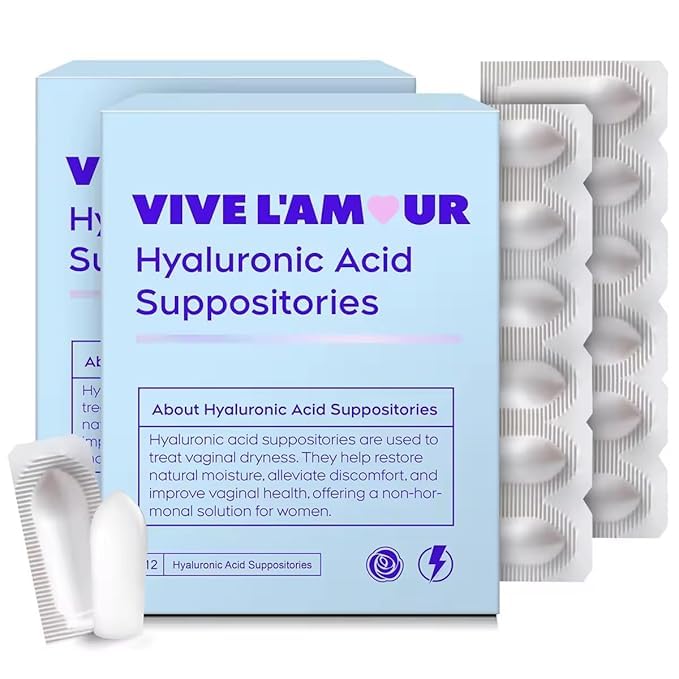 Vive L'Amour 15mg vaginal suppositories packaging for discreet daily care.