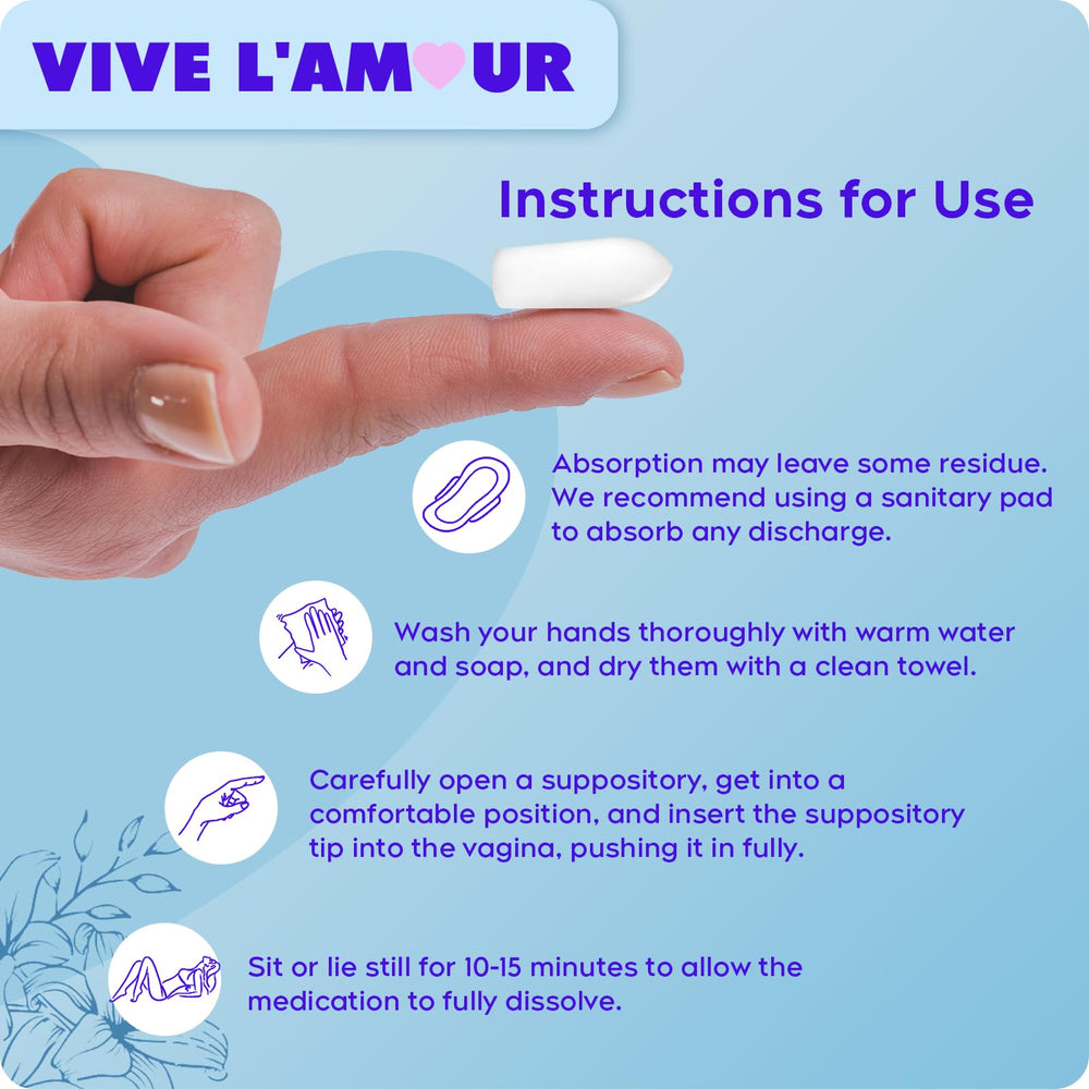Vive L'Amour continuous hydration closeup emphasizes lasting moisture for comfort.