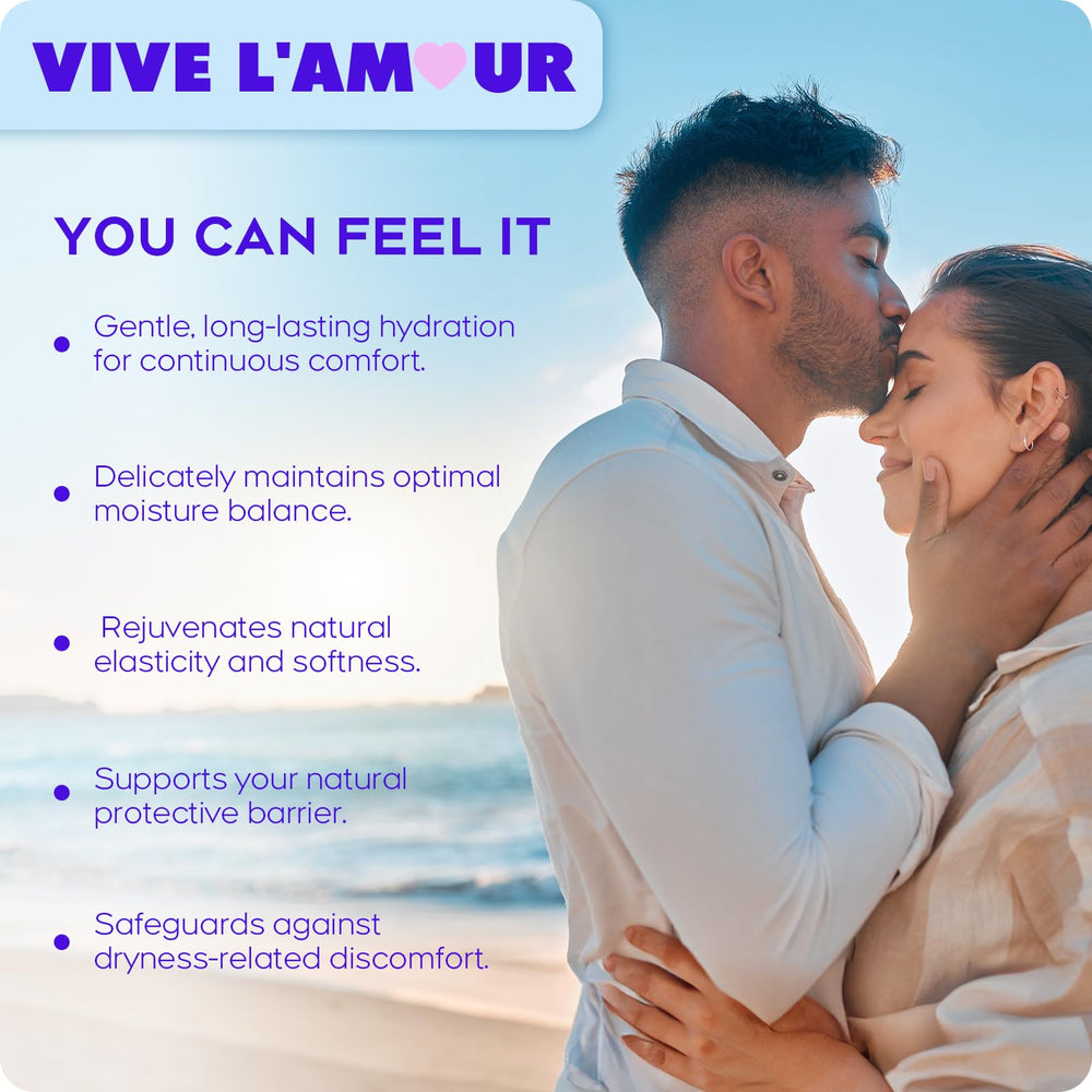 Vive L'Amour slim design vaginal suppositories for discreet, comfortable dissolution.
