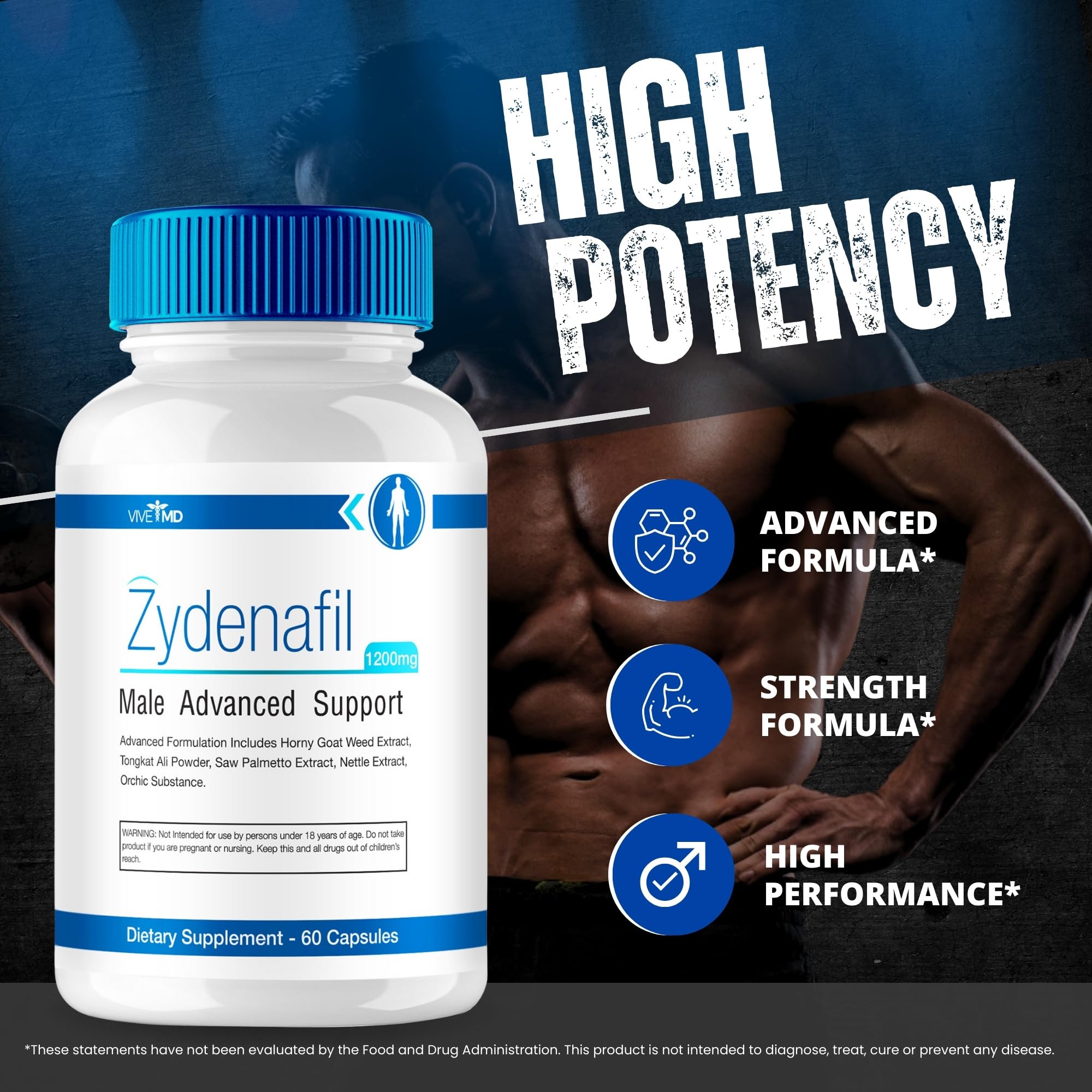 Dosage chart for Zydenafil 1200mg per serving
