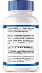 Label showing Tongkat Ali, Saw Palmetto and Horny Goat Weed ingredients