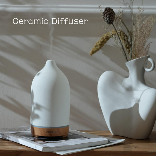 Handmade ceramic cover of VIVITEST diffuser with textured finish