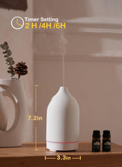 Diffuser displaying color-changing LED lights