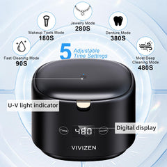 Compact portable design of VIVIZEN ultrasonic cleaner