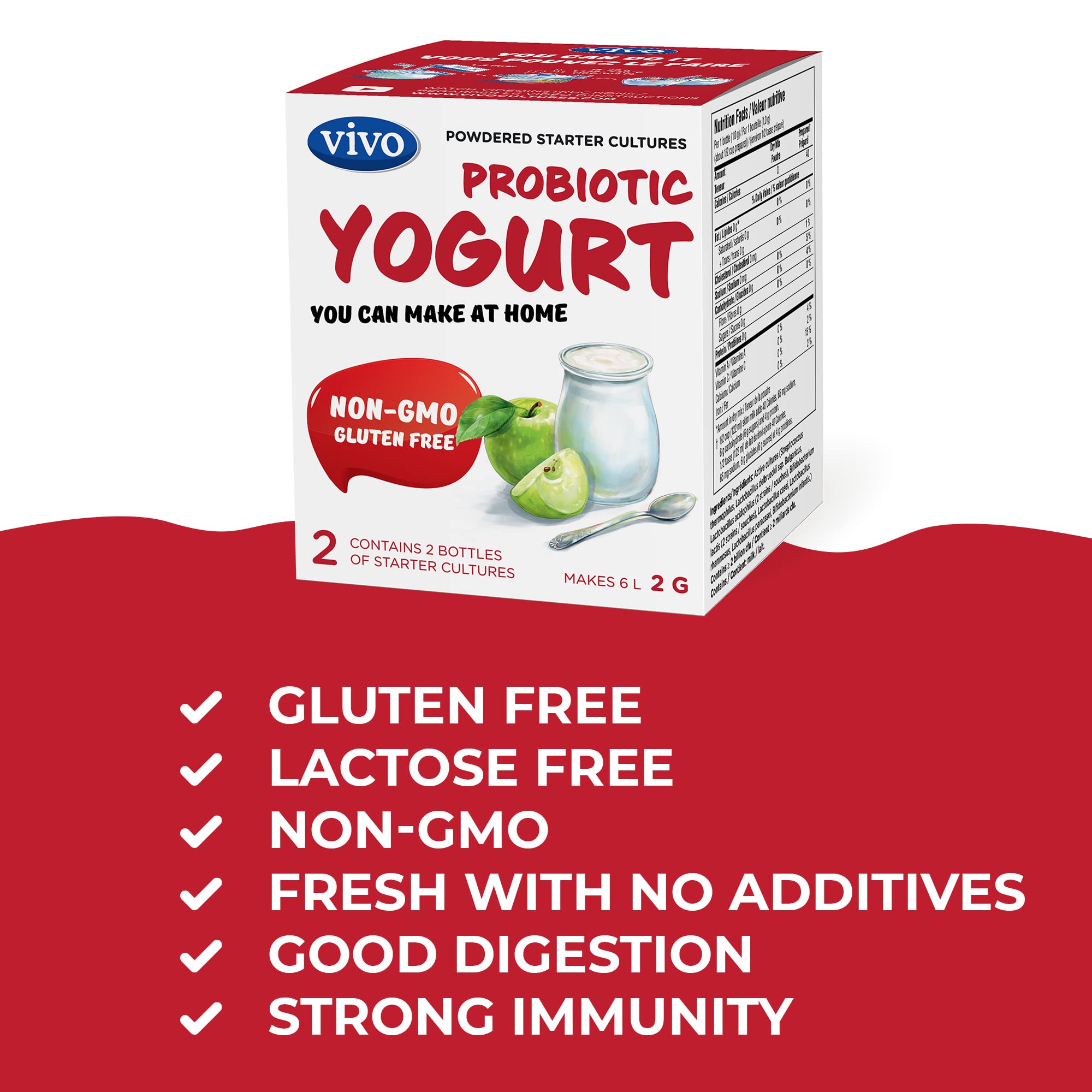 Label listing the 10 probiotic culture strains
