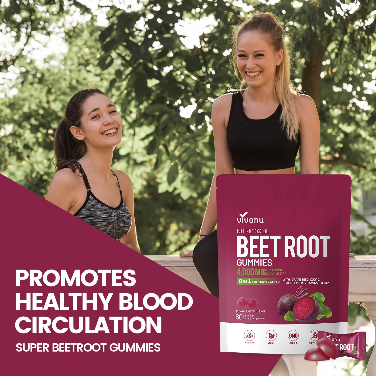Gummy supplement promoting heart health and energy