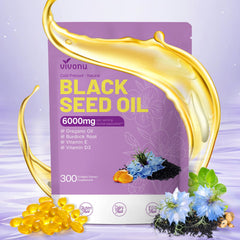 VivoNu Black Seed Oil Capsules 6000 mg per serving in 300-count bottle