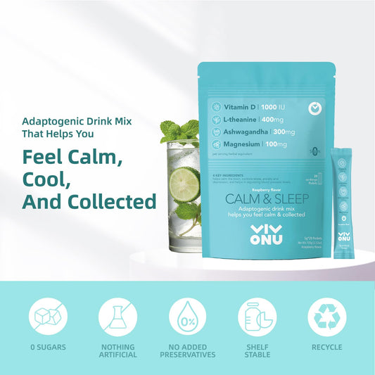 Collection of VivoNu Calm & Sleep raspberry sachets