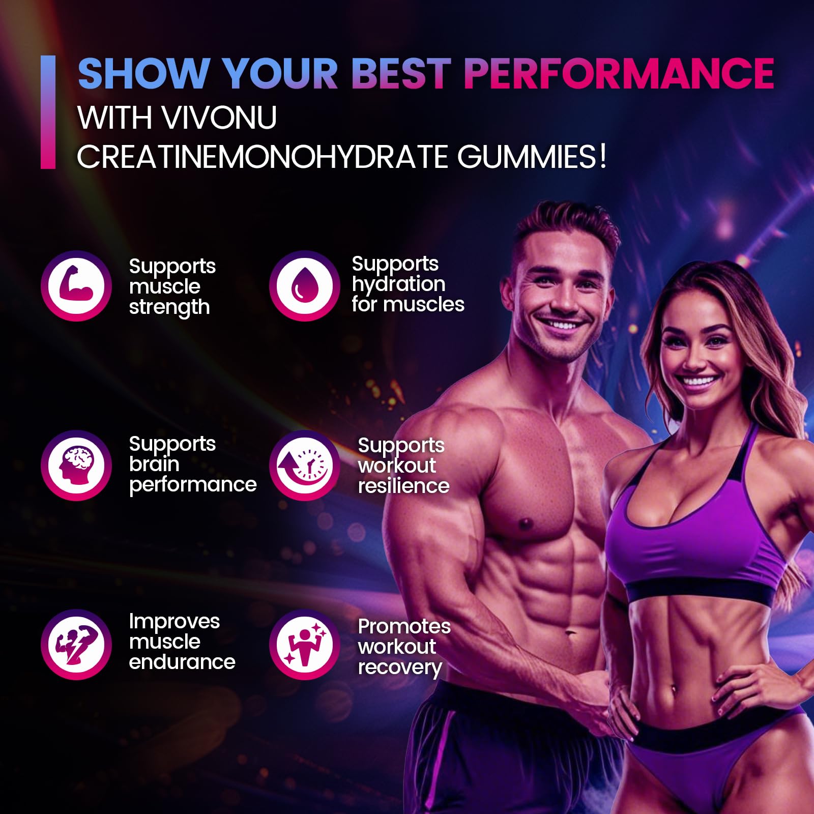 VivoNu Creatine Gummies resealable pouch