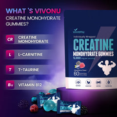 Close-up of VivoNu Creatine Gummies nutrition label