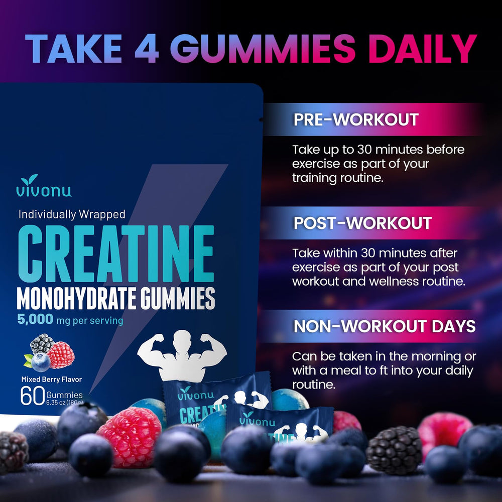 VivoNu Creatine Gummies used after a workout