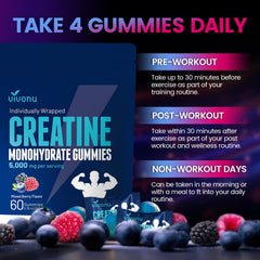 VivoNu Creatine Gummies used after a workout