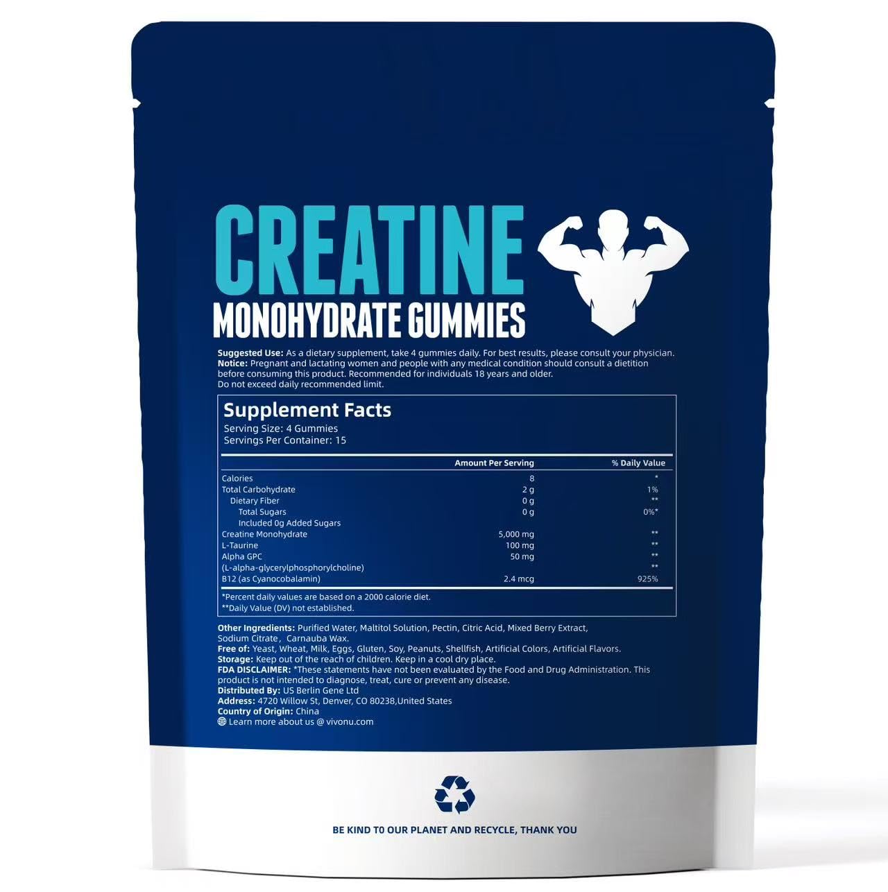 Pile of VivoNu Creatine Gummies on a surface